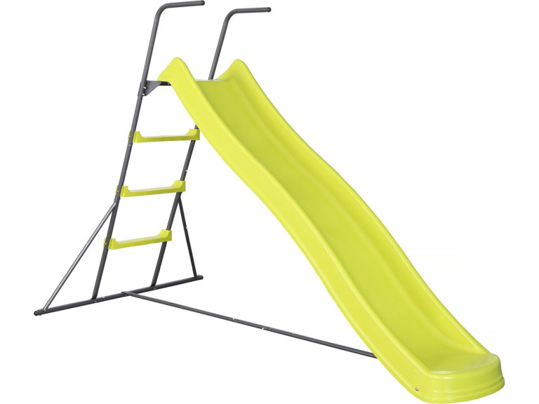 Glijbaan dubbele golf buitenspeelgoed "Poly" groen - 240 x 120 x 156 cm