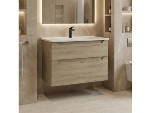 Wastafelmeubel "Messina 85 v2" - 85 x 45 x 55 cm - Eiken 2