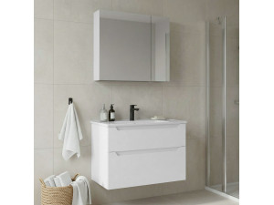 Wastafelmeubel met spiegel (2-delig) "Messina 85 v2" - 85 x 45 x 55 cm - Matwit 2