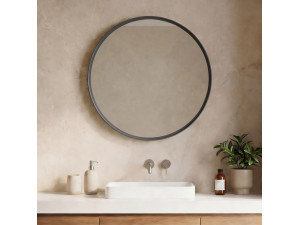 Decoratieve houten spiegel "Moonlight 75 v2" - 75 x 7 x 75 cm - Mat antraciet 2