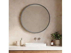 Decoratieve houten spiegel "Moonlight 75 v2" - 75 x 7 x 75 cm - Matgrijs 2