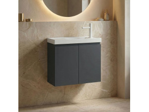 Wastafelmeubel "Ferla 60" - 60 x 22 x 50 cm - Mat antraciet 2