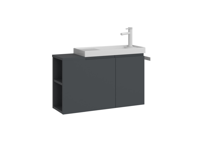 Wastafelmeubel "Ferla 80" - 80 x 22 x 45 cm - Mat antraciet