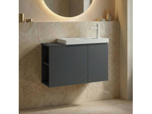 Wastafelmeubel "Ferla 80" - 80 x 22 x 45 cm - Mat antraciet 2