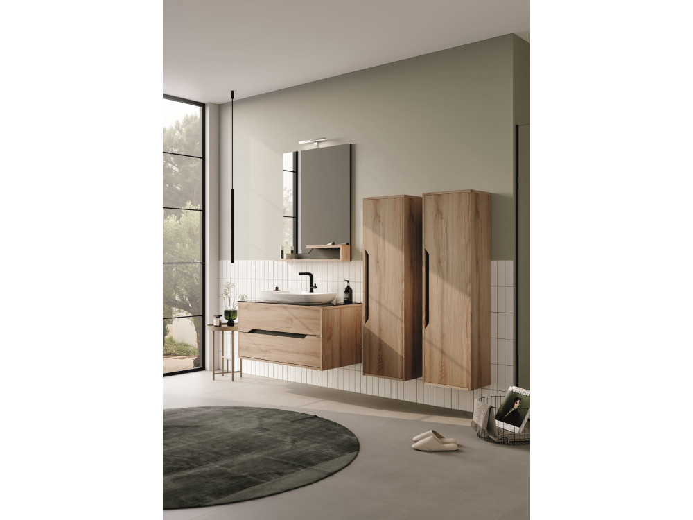 Badkamerkast "Galia 40" - 40 x 30 x 138 cm - Eiken