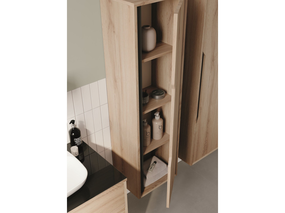 Badkamerkast "Galia 40" - 40 x 30 x 138 cm - Eiken