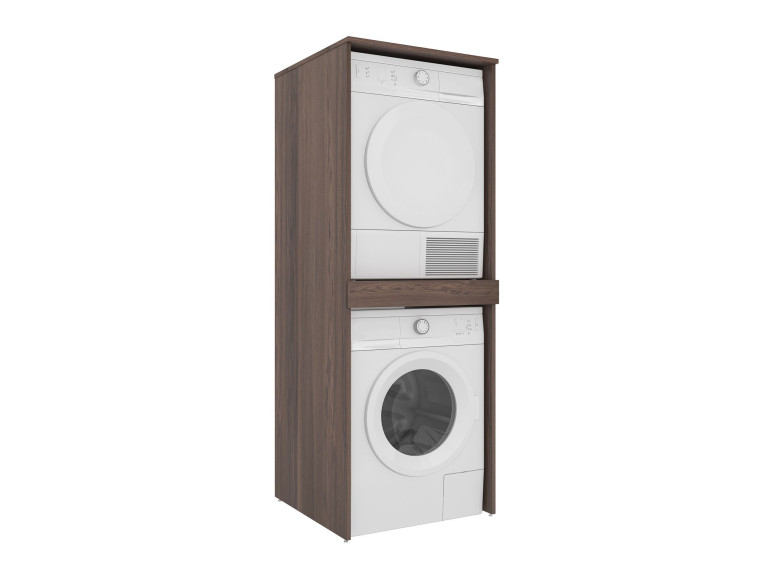 Wasmachineonderkast „Linfa 70“ - 70 x 73 x 193 cm - Dark Walnut