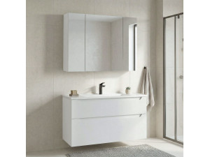 Wastafelmeubel met spiegel (2-delig) "Messina 100 v2" - 100 x 45 x 55 cm - Matwit 2