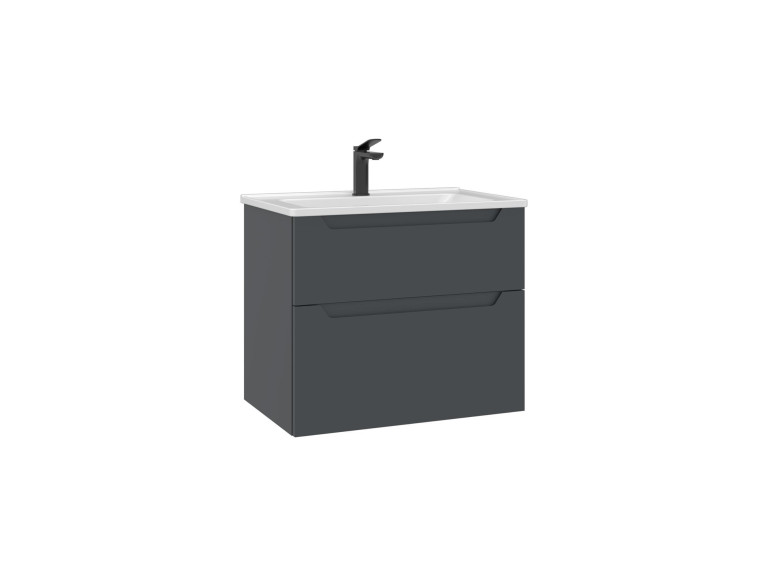 Wastafelkast "Messina 65 v2" - 65 x 45 x 55 cm - Mat antraciet