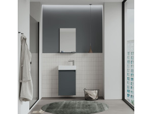 Wastafelmeubel met spiegel (2-delig) "Conza 45" - 45 x 26 x 75 cm - mat antraciet 2