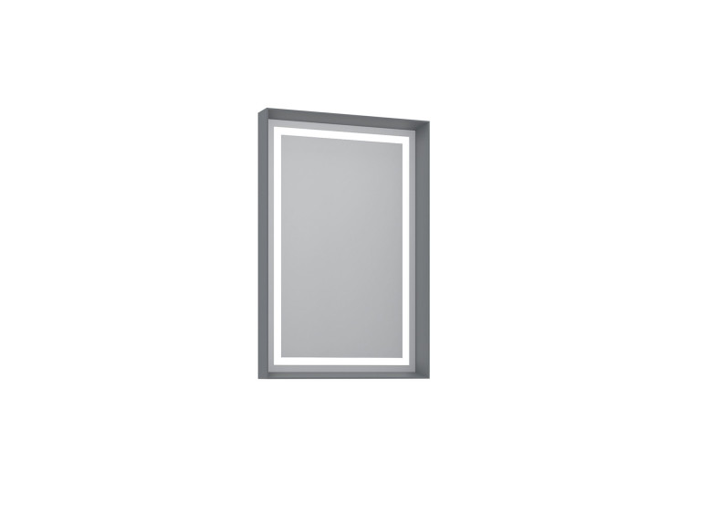 Decoratieve houten spiegel "Craft 60 x 90 v2" - 60 x 10 x 90 cm - Matgrijs