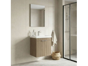 Wastafelmeubel met spiegel (2-delig) "Desna 50" - 50 x 38 x 58 cm - eiken 2