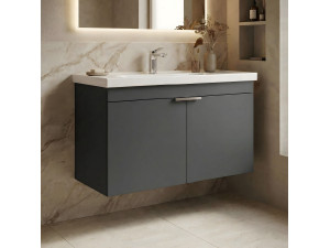 Wastafelmeubel "Desna 80" - 80 x 45 x 58 cm - Mat antraciet 2