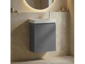 Wastafelmeubel "Ferla 40" - 40 x 22 x 50 cm - Matgrijs 2