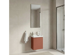 Wastafelmeubel met spiegel (2-delig) "Ferla 40" - 40 x 22 x 50 cm - Matte Cinnamon 2
