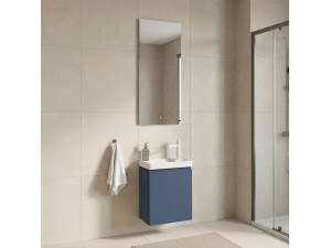 Wastafelmeubel met spiegel (2-delig) "Ferla 40" - 40 x 22 x 50 cm - Matblauw 2