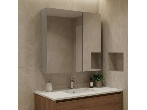 Badkamermeubel met spiegel "Bari 60" - 60 x 16 x 66 cm - Mat Cashmere 2