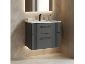 Wastafelmeubel "Bari 65 v2" - 65 x 45 x 55 cm - Mat antraciet 2