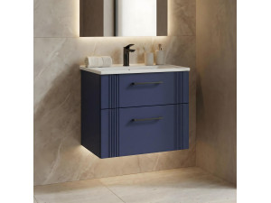 Wastafelmeubel "Bari 65 v2" - 65 x 45 x 55 cm - Mat marineblauw 2