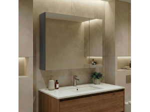Badkamermeubel met spiegel "Bari 80" - 75 x 16 x 66 cm - Mat antraciet 2