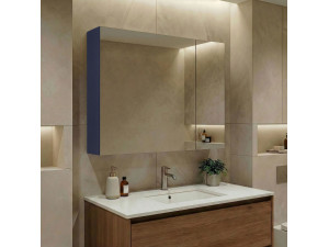 Badkamermeubel met spiegel "Bari 80" - 75 x 16 x 66 cm - Mat marineblauw 2