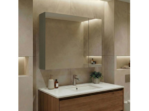 Badkamermeubel met spiegel "Bari 80" - 75 x 16 x 66 cm - Matte Green 2