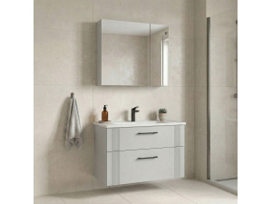 Wastafelmeubel met spiegel (2-delig) "Bari 85 v2" - 85 x 45 x 55 cm - Matwit 2