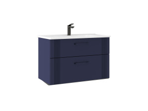 Wastafelmeubel "Bari 85 v2" - 85 x 45 x 55 cm - Mat marineblauw