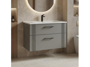 Wastafelmeubel "Bari 85 v2" - 85 x 45 x 55 cm - Matte Cashmere 2