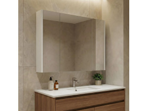 Badkamermeubel met spiegel "Arno 100" - 100 x 16 x 66 cm - Wit 2