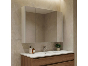 Badkamermeubel met spiegel "Arno 100" - 100 x 16 x 66 cm - Cashmere 2