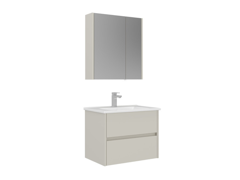 Wastafelmeubel met spiegel (2-delig) "Arno 65" - 65 x 45 x 52 cm - Cashmere