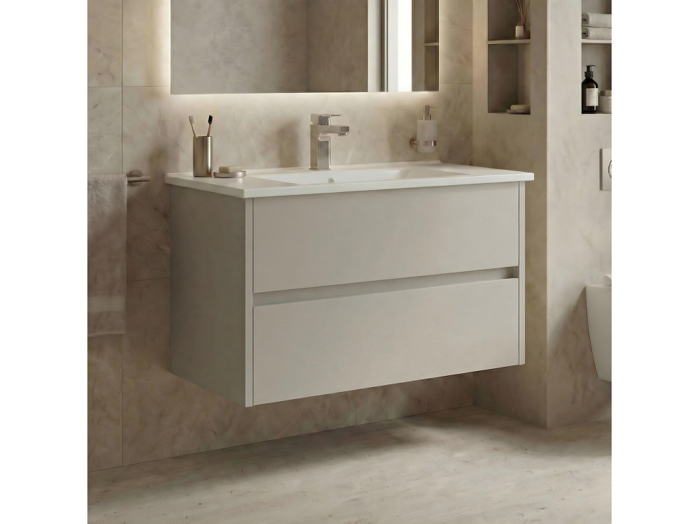 Wastafelmeubel "Arno 85" - 85 x 45 x 52 cm - Cashmere