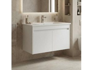 Wastafelmeubel "Arno 85" - 85 x 45 x 52 cm - Wit 2