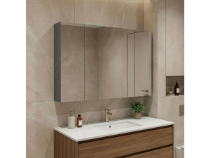 Badkamermeubel met spiegel "Bari 100" - 97 x 16 x 66 cm - Mat antraciet 2