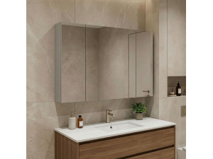 Badkamermeubel met spiegel "Bari 100" - 97 x 16 x 66 cm - Mat Cashmere 2