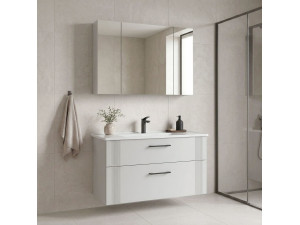Wastafelmeubel met spiegel (2-delig) "Bari 100 v2" - 100 x 45 x 55 cm - Matwit 2