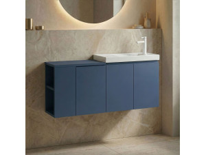 Wastafelmeubel "Ferla 110" - 110 x 22 x 45 cm - Petrolblauw 2