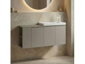 Wastafelmeubel "Ferla 110" - 110 x 22 x 45 cm - Matte Mink 2