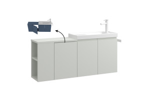 Wastafelmeubel "Ferla 110" - 110 x 22 x 45 cm - Matte Cashmere