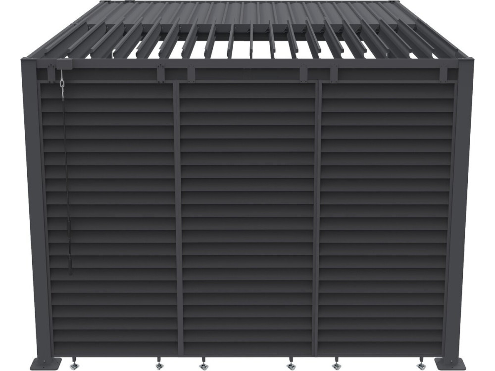 Bioclimatische pergola "Howard" met 7 gegalvaniseerde stalen lamellen - 3 x 4 m - Grijs