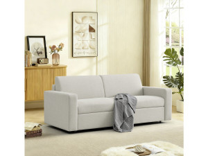 Diana" stoffen slaapbank - 140 cm slaap - 3 zits - Beige 2