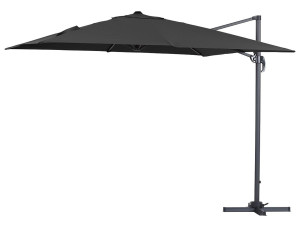 Parasol vrijhangend tuin zweefparasol aluminium "Sun 3" 3 x 3 m - Zwart