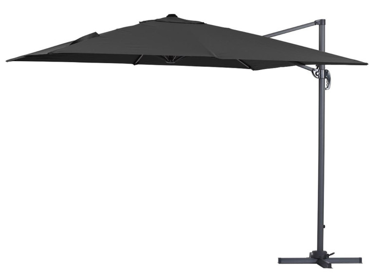 Parasol vrijhangend tuin zweefparasol aluminium "Sun 3" 3 x 3 m - Zwart