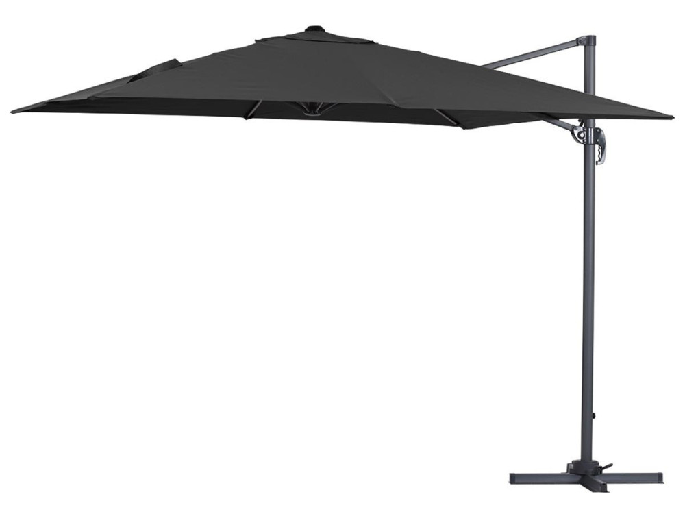Parasol vrijhangend tuin zweefparasol aluminium "Sun 3" 3 x 3 m - Zwart