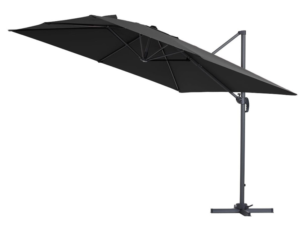 Parasol vrijhangend tuin zweefparasol aluminium "Sun 3" 3 x 3 m - Zwart