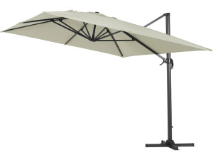 Parasol vrijhangend tuin zweefparasol Aluminium "Sun 4" - Rechthoekig - 3 x 4 m + beschermhoes - Ecru 2