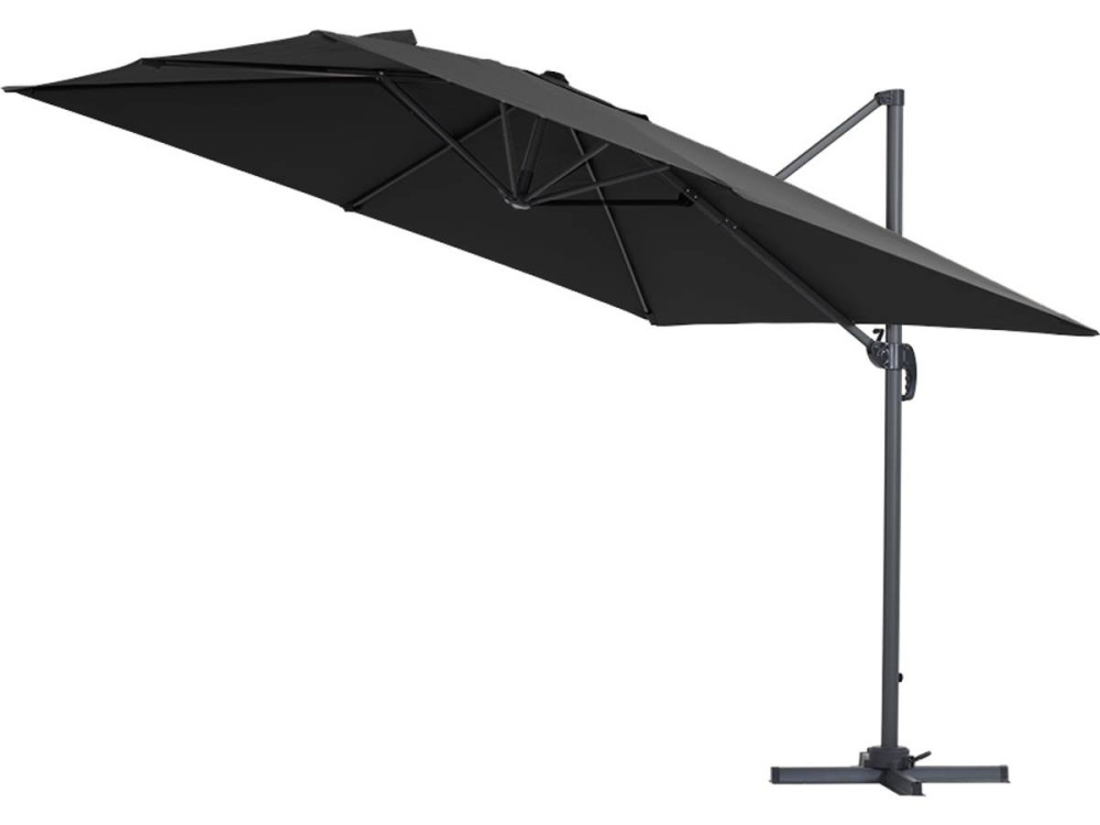 Parasol vrijhangend tuin zweefparasol Aluminium "Sun 3" - Vierkant - 3 x 3 m - Zwart + beschermhoes parasol