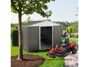 Tuinhuisje metaal "Dallas" - 5,29 m2 (4,83 m2 grondoppervlak) - Taupe - grijs bruin 2