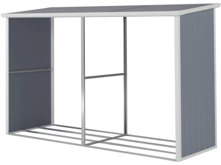 Houtopslag haardhout rek buiten "Alexandre" - 3.38 m² - 302 x 112 x 190 cm - Grijs